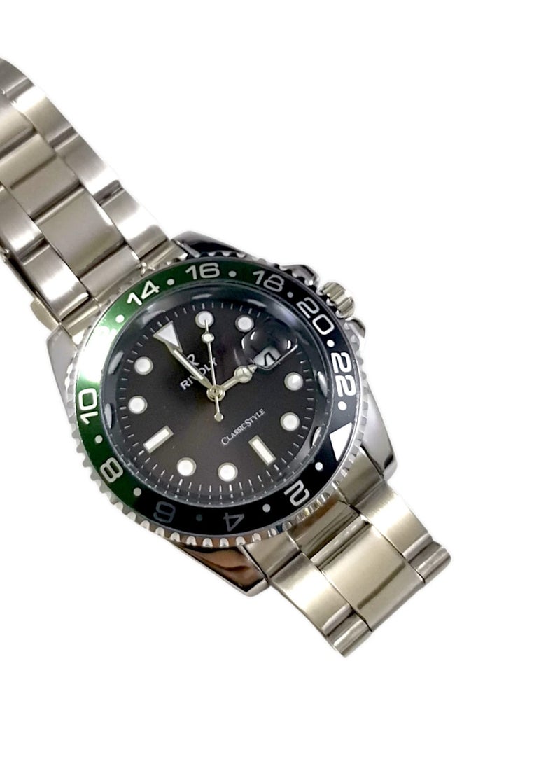 Rivoly Men's Stainless Steel Analog Quartz Date Display Watch Easy to Read Fashion Design Waterproof Luxury Classic Big Face Wrist Watch - Image 4