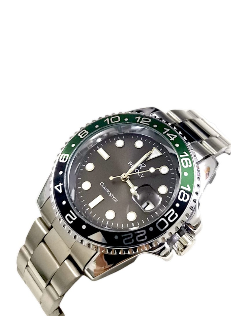 Rivoly Men's Stainless Steel Analog Quartz Date Display Watch Easy to Read Fashion Design Waterproof Luxury Classic Big Face Wrist Watch - Image 5