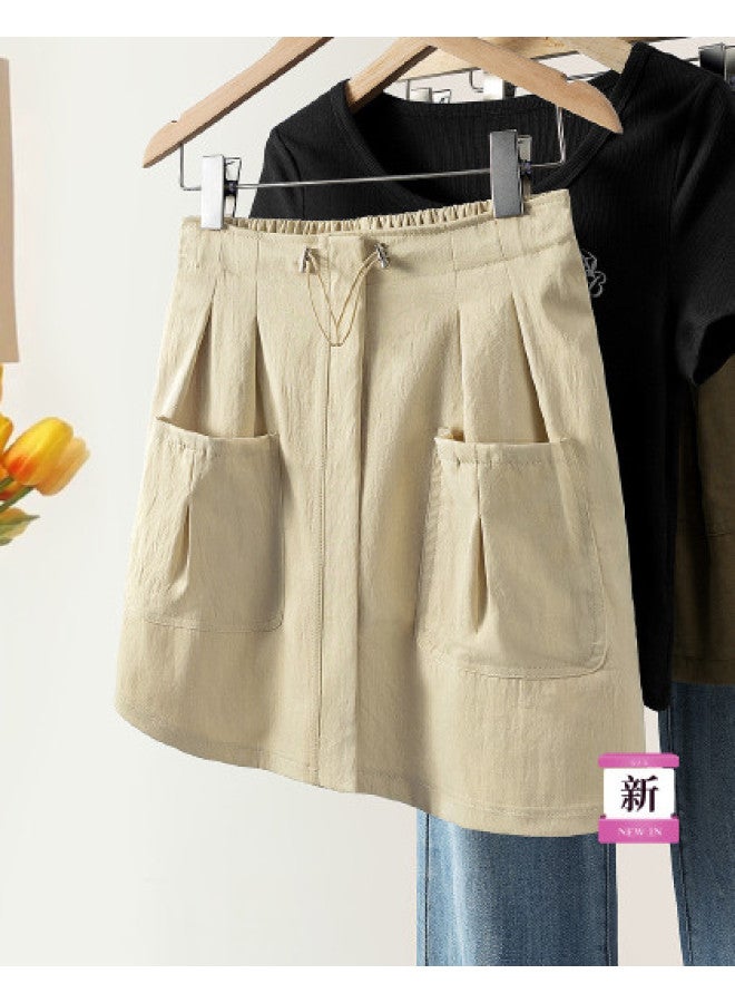 Cypress House 2025 Summer New Women's Fashion Solid Color High-waist A-line Mini Skirt With Design Details - Image 1