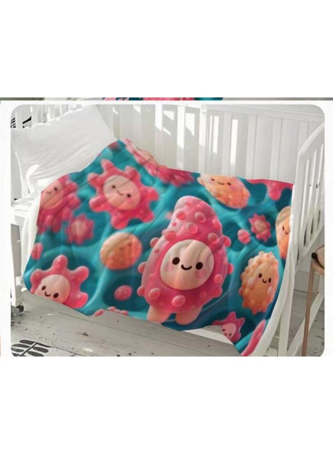 عام بطانية رقيقة من الفانيلا الكرتونية للأطفال والرضع (دافئة ومريحة، ومناسبة للنوم والألعاب) 70 سم * 100 سم - Image 2