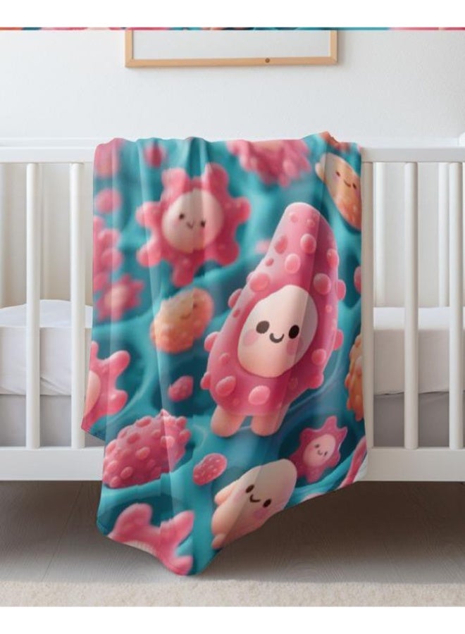 عام بطانية رقيقة من الفانيلا الكرتونية للأطفال والرضع (دافئة ومريحة، ومناسبة للنوم والألعاب) 70 سم * 100 سم - Image 4