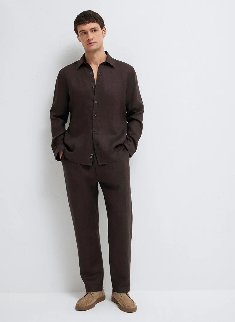 Mavi Brown Linen Shirt