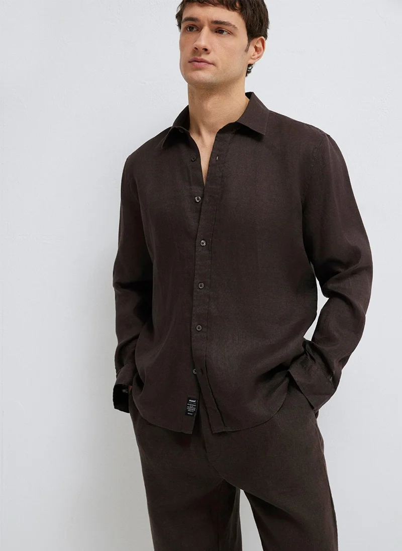 Mavi Brown Linen Shirt