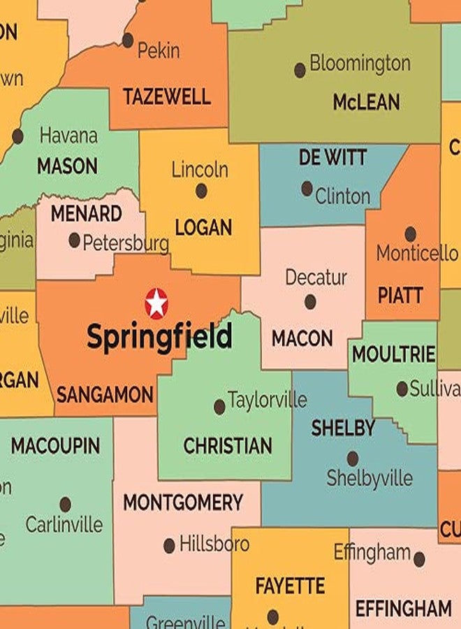 MapSherpa Illinois Counties Map - Standard - 36" x 47.5" Laminated - Image 3