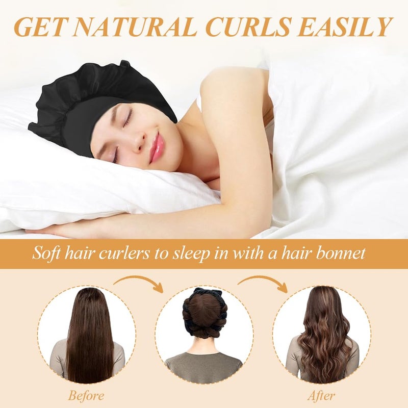 MAYCREATE No Heat Curling Rod Headband No Heat Hair Curlers Overnight Velour Hair Curls Roller Wrap for Women with Long Hair - Image 4