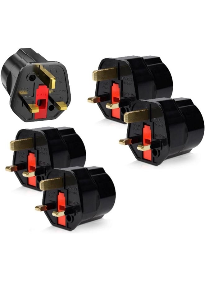 melfi Melfi  EU to UK Plug Adapter - British Plug to Schuko Female Power Converter - 2 Pin Socket Travel Adapter - 13A 250V BS1362 FUSED (Pack of 5)  - Image 1