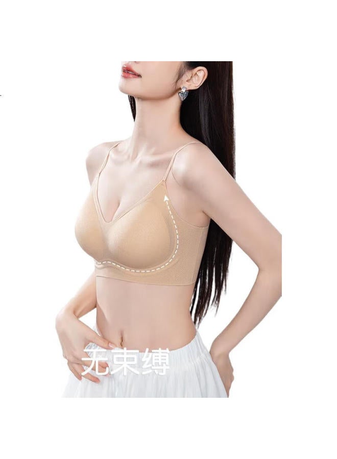 GUJIN 2 Pieces Summer Ultra-Thin Women'S Fixed Cup Bra Ice Silk Seamless Wire-Free Plus Size Bra Sports Back Beauty - Image 3