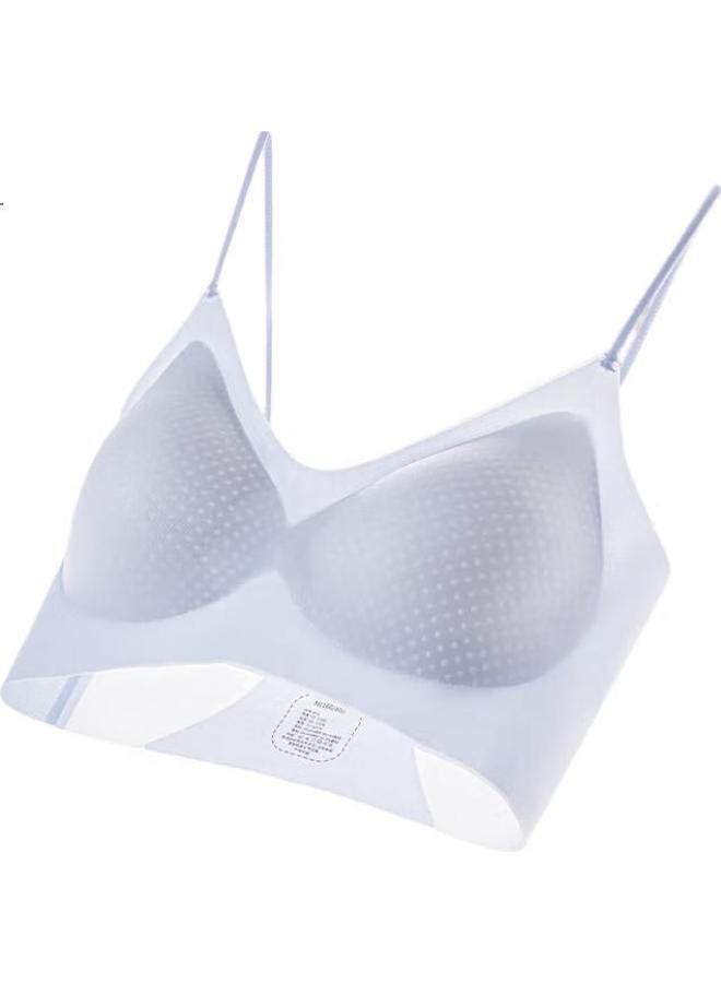 GUJIN 2 Pieces Summer Ultra-Thin Women'S Fixed Cup Bra Ice Silk Seamless Wire-Free Plus Size Bra Sports Back Beauty - Image 1