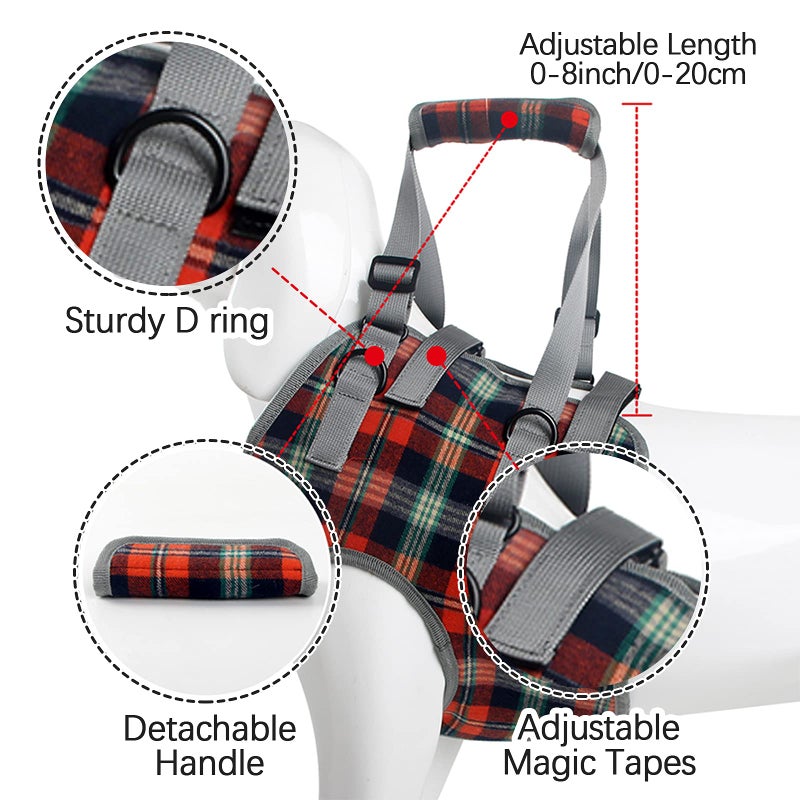 ROZKITCH Dog Lift Harness, Grid Pet Chest Support Aid Veterinarian Approved Sling for Old K9 Help With Poor Stability, Front Legs Disabled Joint Injury Elderly Arthritis ACL Rehabilitation Rehab - Image 2