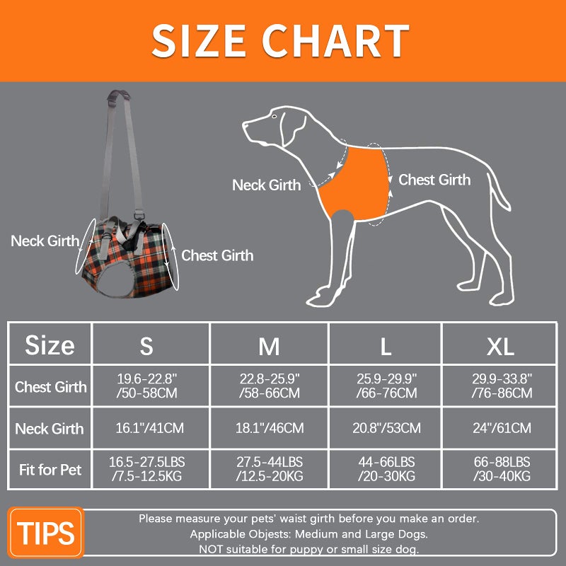 ROZKITCH Dog Lift Harness, Grid Pet Chest Support Aid Veterinarian Approved Sling for Old K9 Help With Poor Stability, Front Legs Disabled Joint Injury Elderly Arthritis ACL Rehabilitation Rehab - Image 4