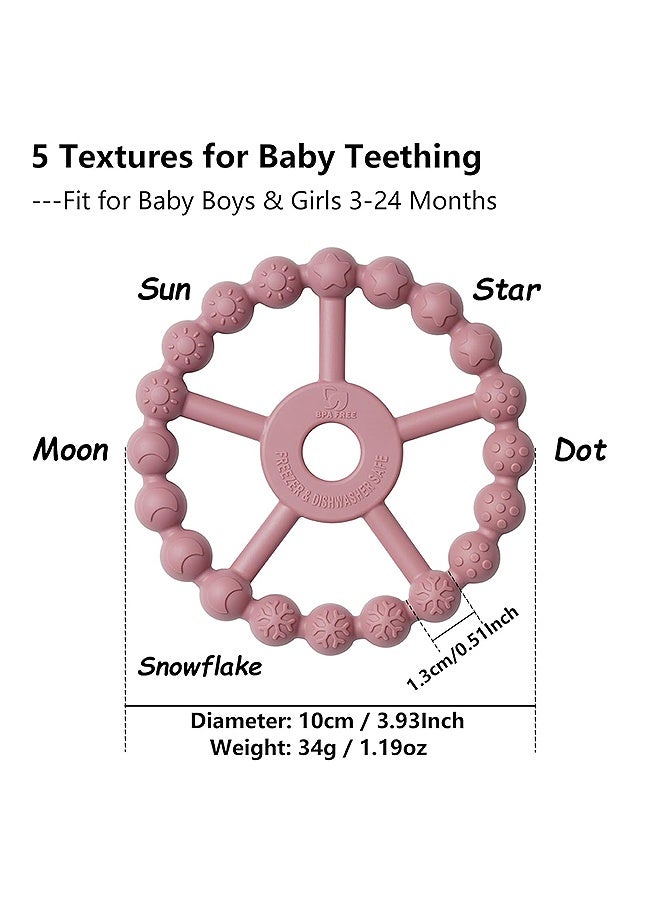 MXN Baby Teether Toys, 3 Pack Teething Rings for Babies, Silicone Baby Teething RingsToys & Freezable Babies Teethers 6-12-24 Months Teething Relief Chew Toys for Newborn Girl Boy - Image 2