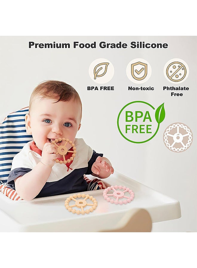 MXN Baby Teether Toys, 3 Pack Teething Rings for Babies, Silicone Baby Teething RingsToys & Freezable Babies Teethers 6-12-24 Months Teething Relief Chew Toys for Newborn Girl Boy - Image 4
