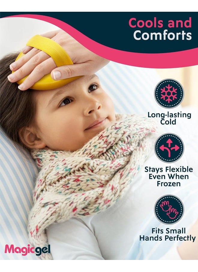 Magic Gel Magic Gel Cooling Pads for Children - 4 Small Ice Packs Monster with Elastic Band  - Image 2