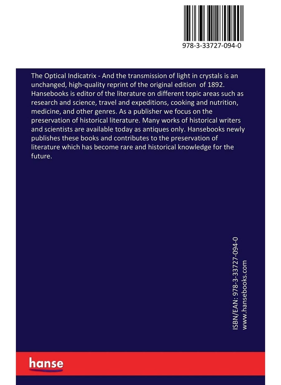 The Optical Indicatrix: And the transmission of light in crystals  - Image 2