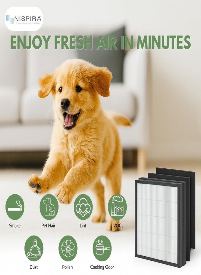 نيسبيرا فلتر بديل من نوع Nispira FAP-C01-A HEPA لأجهزة تنقية الهواء Filtrete، وIDYLIS AC-2119، وIAP-10-100، وIAPC-40-140، وIAP-10-150، كربون نشط، عبوة واحدة - Image 4