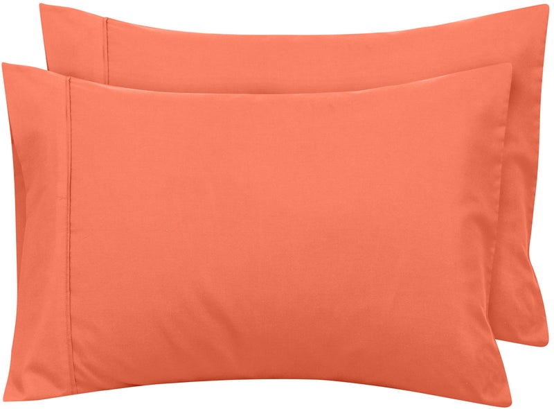 Royale Linens Queen Pillowcase Set  20 x 30 Coral Pillowcases  1800 Brushed Microfiber Wrinkle  Fade Resistant  Soft  Cozy