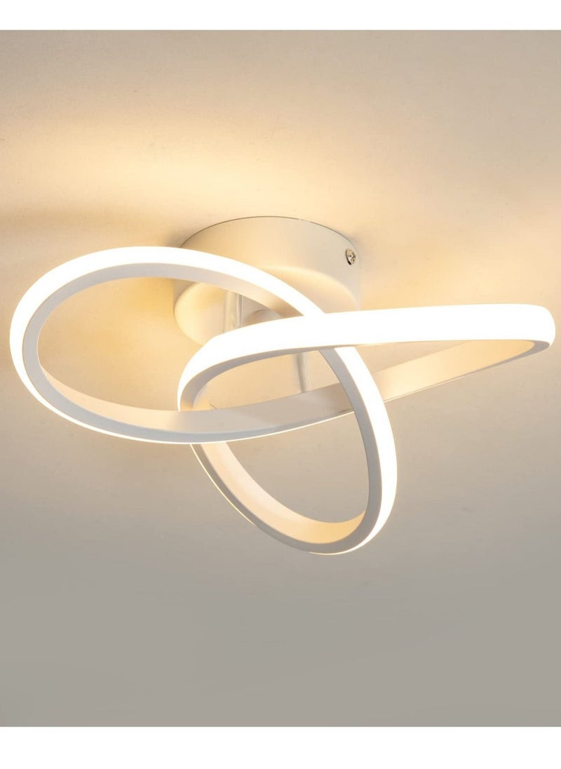 Modern LED Ceiling Light Round Geometry Ceiling Lamp Chic Chandelier Tricolor for Hallway Living Room Bedroom 24W Dia 25 cm White
