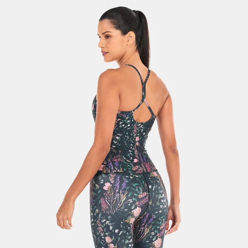 بيوند يوغا تيشيرت بلا اكمام فورست فلورال سليم ريسرباك كروبد للنساء