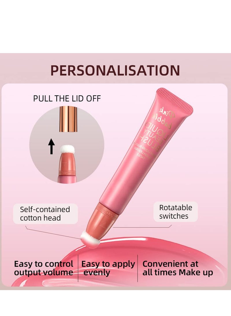 Liquid Blush Beauty Wand, 3 Colors Matte Cream Face Blushes Stick with Cushion Applicator, Multi-use Makeup Waterproof Blendable Rouge Liquid Blush Stick For Cheeks Glow Dewy Finish  - Image 3