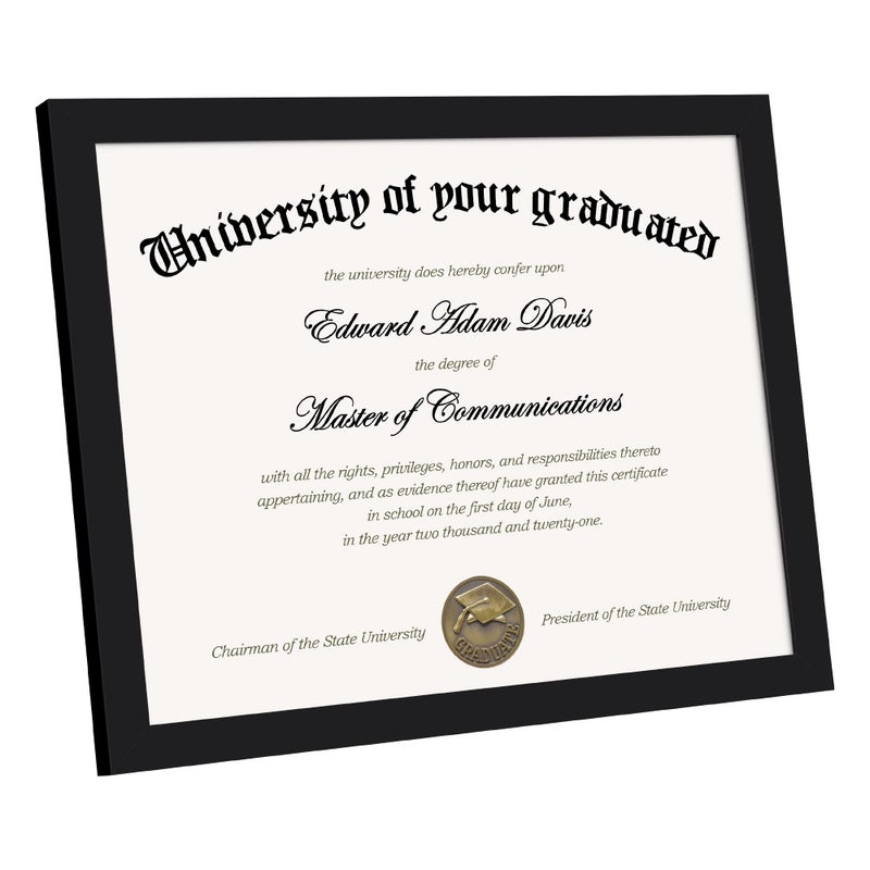 upsimples Certificate Frame with High Definition Glass, 8.5 by 11 Picture Diploma Document Frames for Wall and Tabletop, Black 5 Pack - Image 2