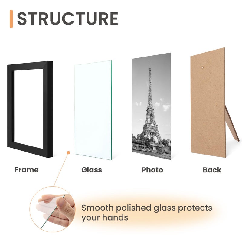 upsimples Certificate Frame with High Definition Glass, 8.5 by 11 Picture Diploma Document Frames for Wall and Tabletop, Black 5 Pack - Image 4