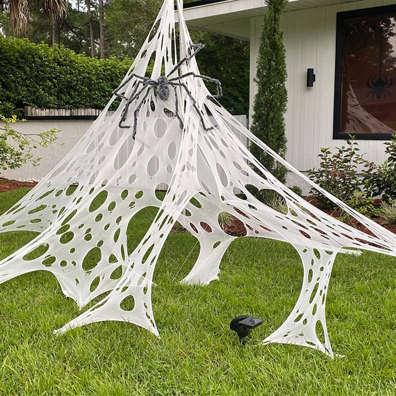 DAZONGE Spider Webs Halloween Decorations Stretchy Halloween Beef Netting Spider Web Spooky Spider Web Decorations for Haunted House