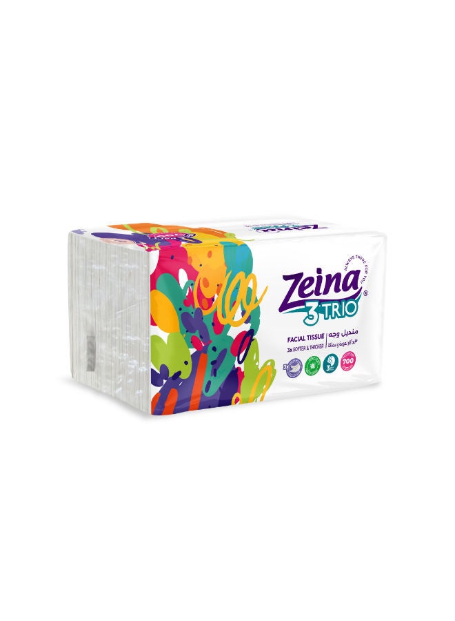Trio Ply Facial Tissues - 700 Tissue