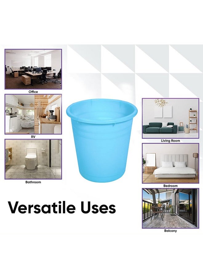Kuber Industries Kuber Industries Plastic Dustbin|Portable Garbage Basket & Round Trash Can for Home,Kitchen,Office,College,10 Ltr.(Sky Blue)  - Image 5