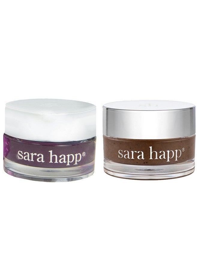 sara happ Lip Scrub Duo: Passion Fruit + Vanilla Bean Sugar Scrubs Exfoliating Lip Treatments Moisturizers For Dry And Flaky Lips Vegan (Two 0.5 Ounce Jars) - Image 1