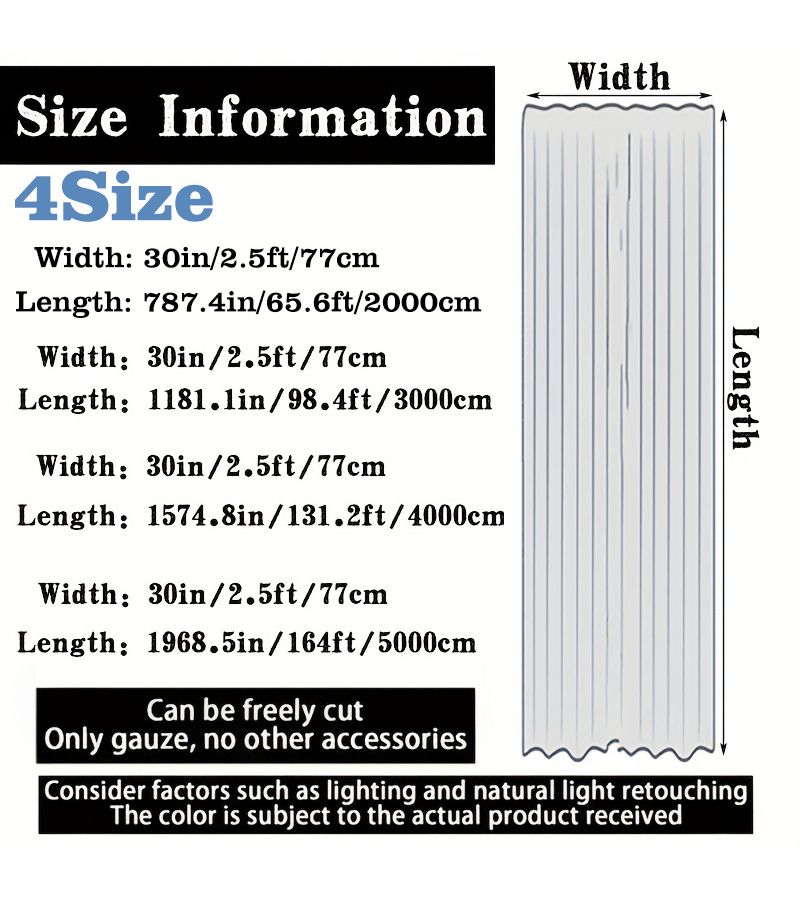 Elegant White Tulle Fabric Roll 1181x29.5 Inch Wedding Party Decoration Mesh - Image 3