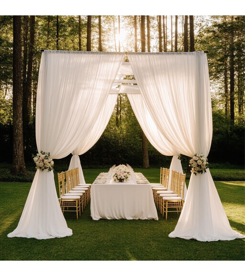 Elegant White Tulle Fabric Roll 1181x29.5 Inch Wedding Party Decoration Mesh - Image 4