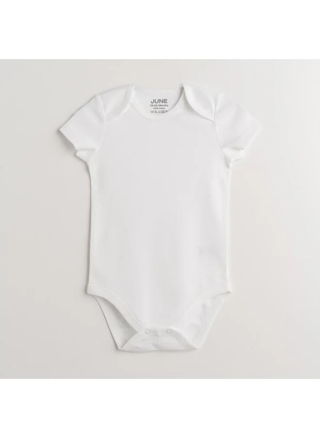 JUNE June Baby Basic Envelope Neck 2-Pack Short Sleeve Bodysuit White White