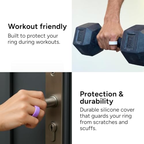 OJOS Silicone Ring Cover Compatible with Oura Ring Gen 3/ Gabit Ring, Round Ring Case Elastic Ring Protection Smart Ring Protector Sleeve Accessories (Cyan, Small for 6/7/8/9/10) - Image 3