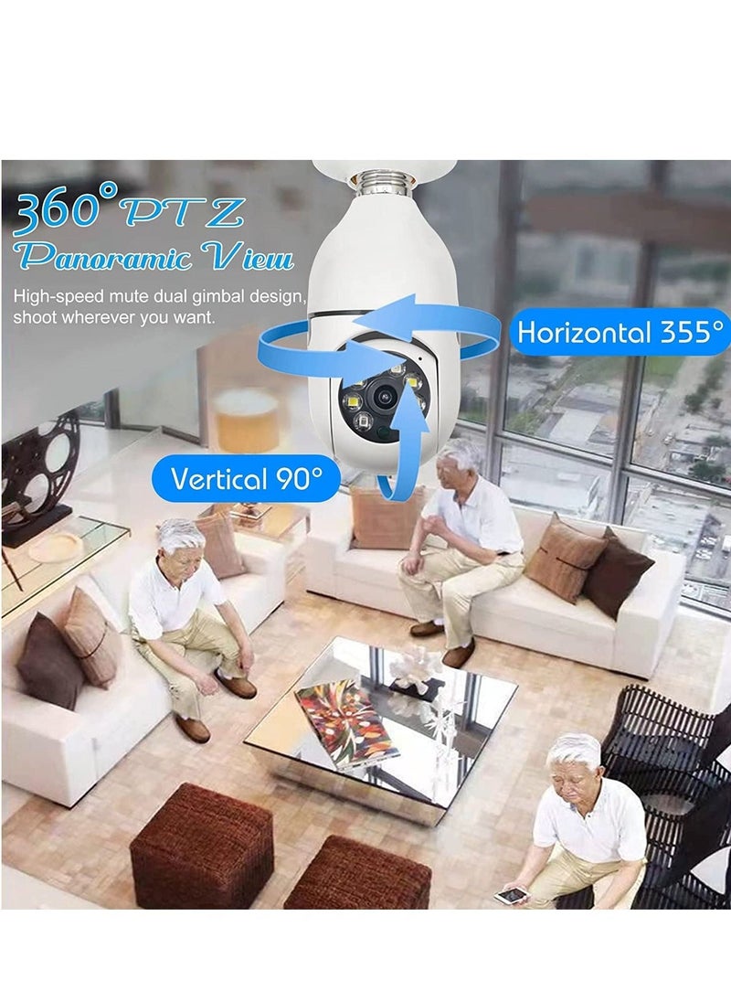 Light Bulb Camera,1080p Wi-Fi Home Security Camera, E27 Interface Smart Home Surveillance Camera With Two-Way Voice, Night Vision ,Human Motion Detection,Smart Tracking and Alarm. - Image 2