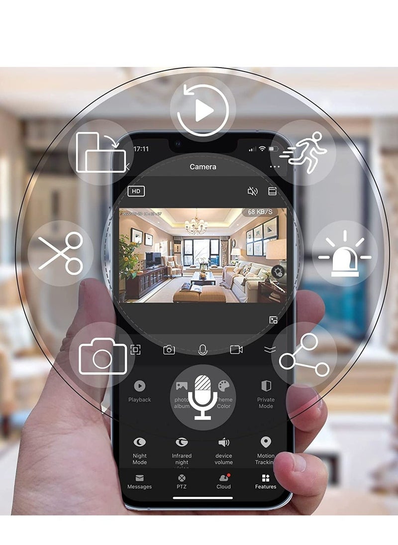 Light Bulb Camera,1080p Wi-Fi Home Security Camera, E27 Interface Smart Home Surveillance Camera With Two-Way Voice, Night Vision ,Human Motion Detection,Smart Tracking and Alarm. - Image 3