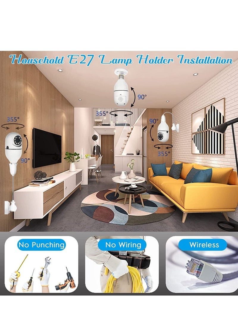 Light Bulb Camera,1080p Wi-Fi Home Security Camera, E27 Interface Smart Home Surveillance Camera With Two-Way Voice, Night Vision ,Human Motion Detection,Smart Tracking and Alarm. - Image 4