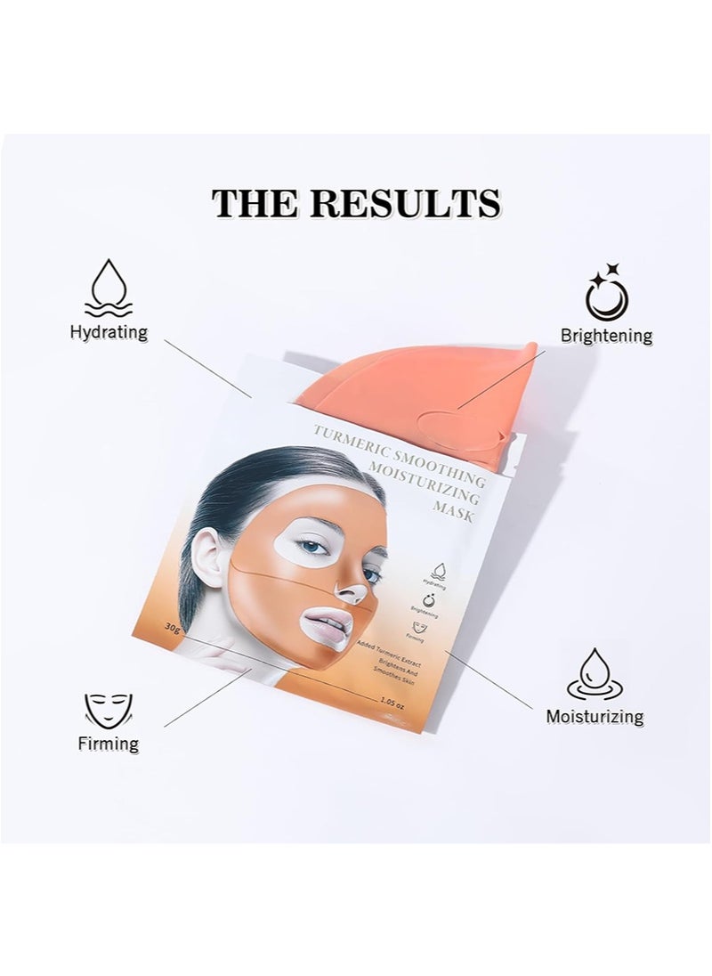 Turmeric Real Deep Face Mask Hydrating, Turmeric Smoothing Moisturising Mask,Hydrating Overnight Hydrogel Mask,Turmeric Facial Mask for All Skin Types,Pore Minimizing,Firming,Moisturizing