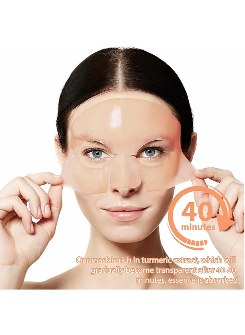 Turmeric Real Deep Face Mask Hydrating, Turmeric Smoothing Moisturising Mask,Hydrating Overnight Hydrogel Mask,Turmeric Facial Mask for All Skin Types,Pore Minimizing,Firming,Moisturizing