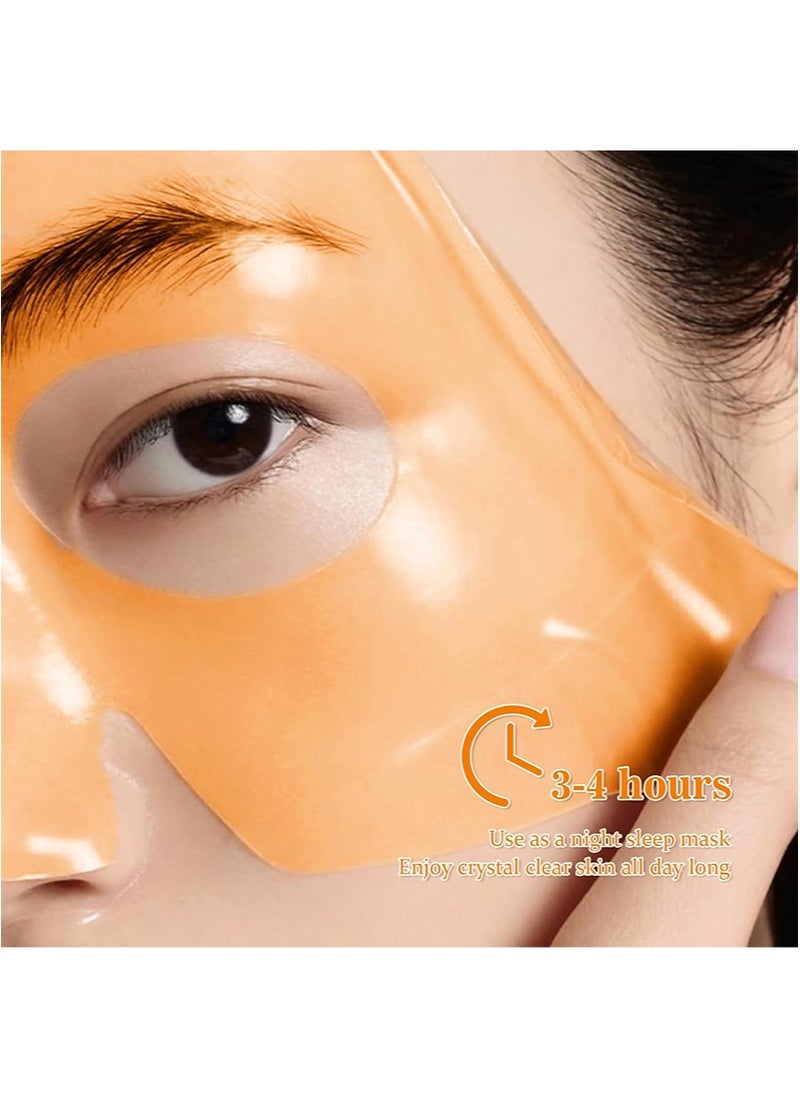 Turmeric Real Deep Face Mask Hydrating, Turmeric Smoothing Moisturising Mask,Hydrating Overnight Hydrogel Mask,Turmeric Facial Mask for All Skin Types,Pore Minimizing,Firming,Moisturizing
