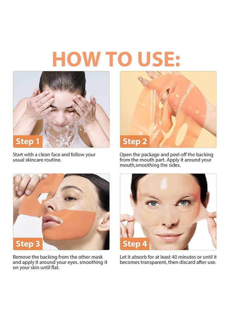 Turmeric Real Deep Face Mask Hydrating, Turmeric Smoothing Moisturising Mask,Hydrating Overnight Hydrogel Mask,Turmeric Facial Mask for All Skin Types,Pore Minimizing,Firming,Moisturizing