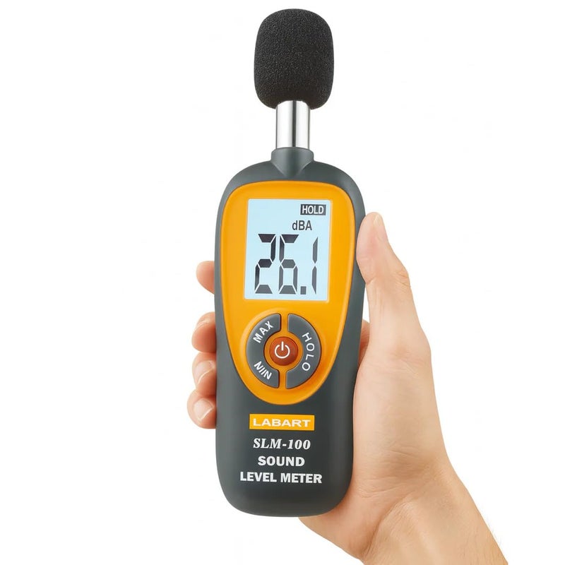 LABART Digital Sound Level Meter Certificate included- Noise Meter with LCD Display, Measurement Range 30-130 dB SPL, Accurate Decibel Reader SLM-100 - Image 2