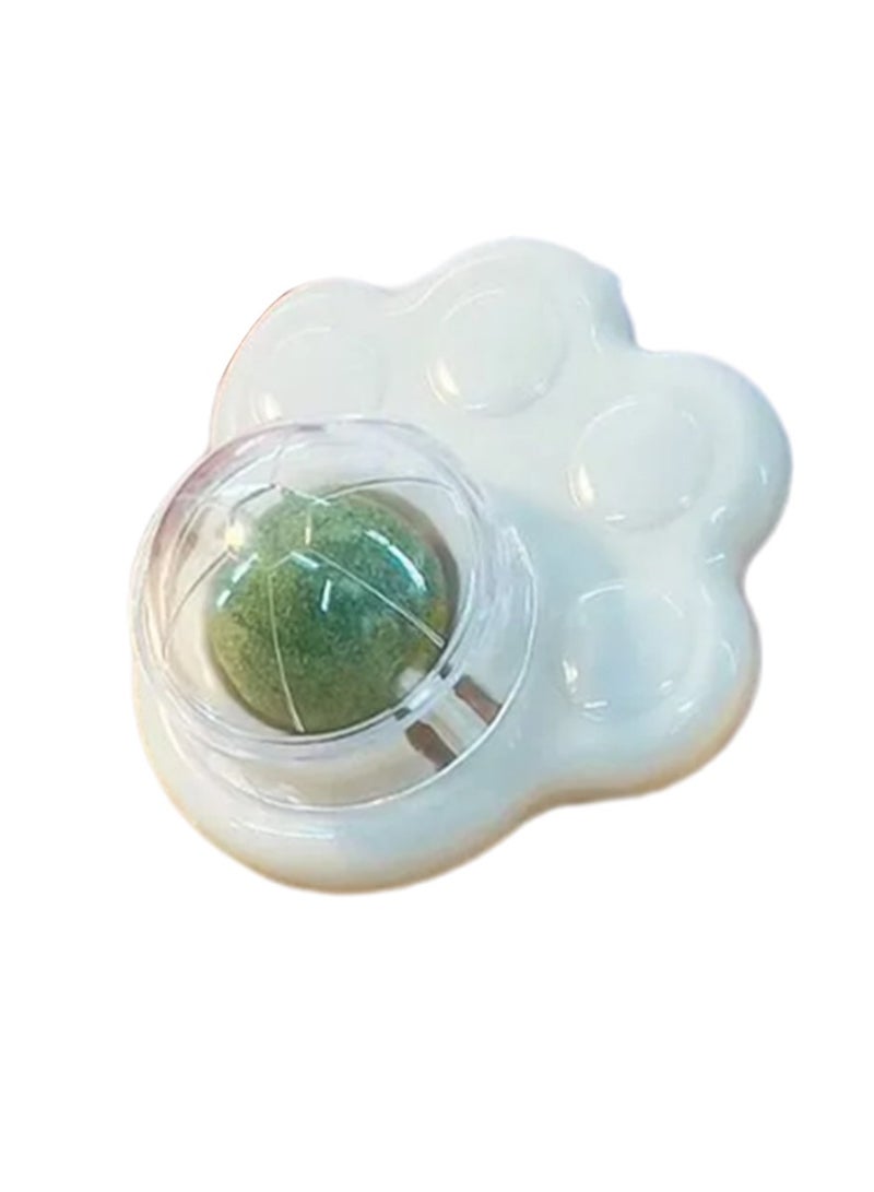 Catnip Ball Toy Cat Paw Shape Snack Ball Rotating Cat Edible Ball Fixed Nutrition Candy Ball Edible Snack Toy for Cats Dental Care