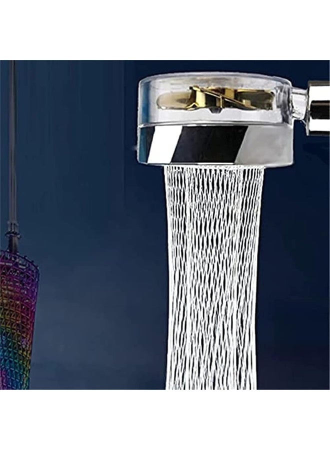 Propeller Driven Handheld Shower Head, Handheld 360°Rotating Power Shower Head, High Pressure Water Saving Shower Head with Filter Switch - Easy Install (Purple)  - Image 4