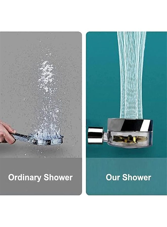 Propeller Driven Handheld Shower Head, Handheld 360°Rotating Power Shower Head, High Pressure Water Saving Shower Head with Filter Switch - Easy Install (Purple)  - Image 5