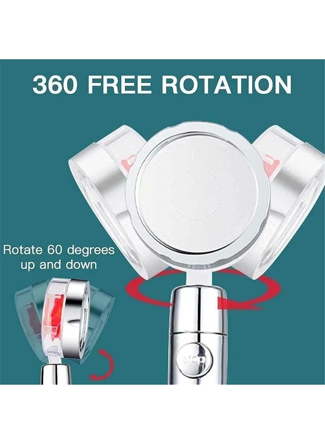 Propeller Driven Handheld Shower Head, Handheld 360°Rotating Power Shower Head, High Pressure Water Saving Shower Head with Filter Switch - Easy Install (Purple)  - Image 2