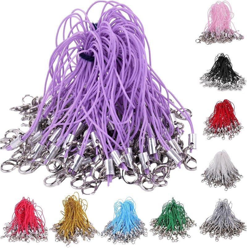 Mini-Factory 100PCS DIY Charm Straps with Lobster Clasp Colorful Lanyard Cords for Phone Charms, USB Drives, Keychains, Jewelry Making, Crafts, Purse & Name Tag Accessories - Image 5