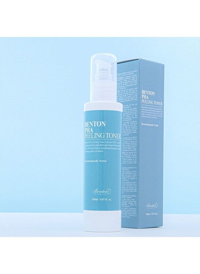 Benton - PHA Peeling Toner 150ml (5.07 fl.oz.) - AHA & BHA Facial Exfoliation Toner Without Skin Irritation, Hydrating & Soothing for Sensitive Skin - Image 1