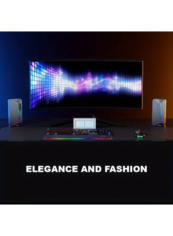 Lenovo SC3301 Dark Gray Wired Speaker 32W Peak Power HIFI Sound RGB Lighting EQ Modes - Image 4