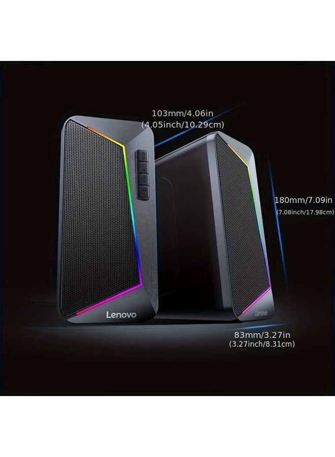 Lenovo SC3301 Dark Gray Wired Speaker 32W Peak Power HIFI Sound RGB Lighting EQ Modes - Image 3