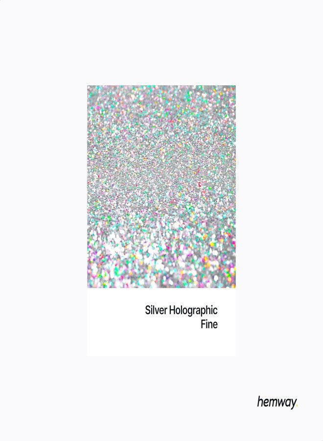 Hemway Eco Friendly Biodegradable Glitter 100g / 3.5oz Bio Cosmetic Safe Sparkle Vegan For Face, Eyeshadow, Body, Hair, Nail And Festival Makeup, Craft - Fine (1/64" 0.015" 0.4mm) - Silver Holographic - Image 2